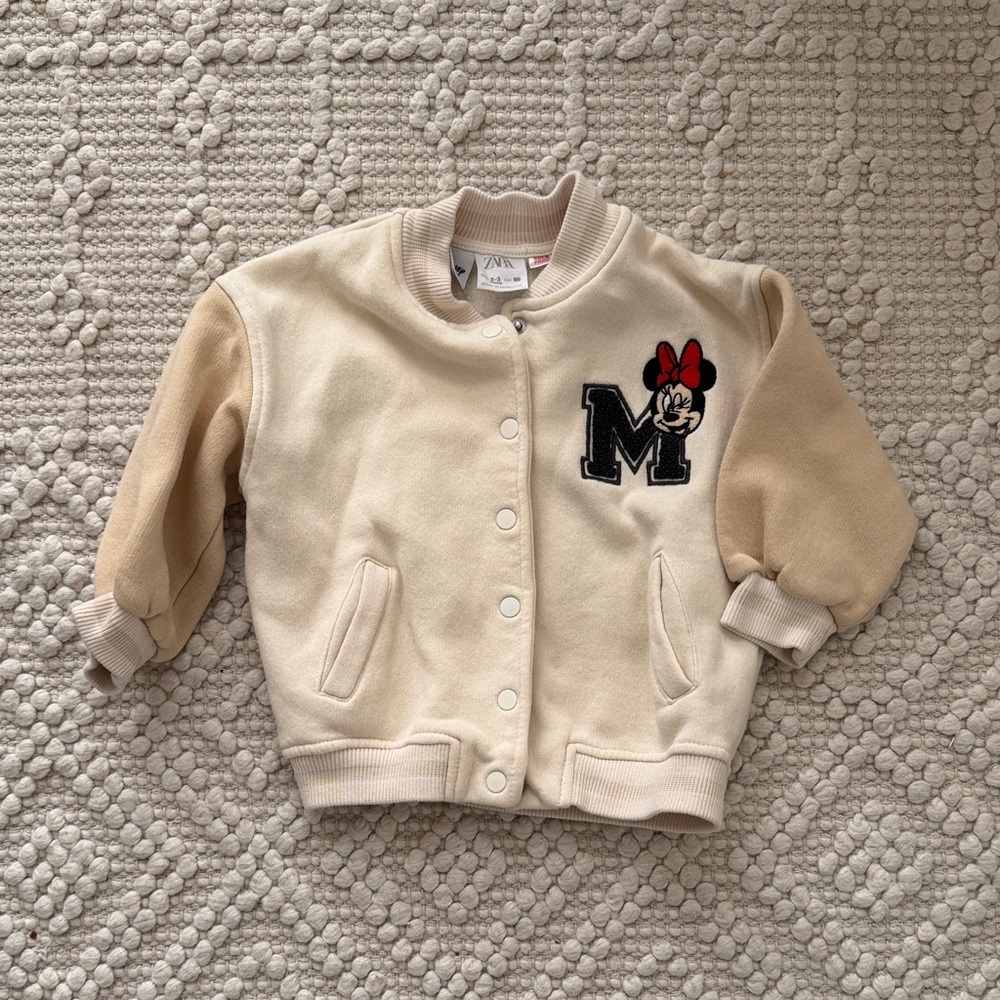 Zara Cream and Tan Jacket with Character Patch